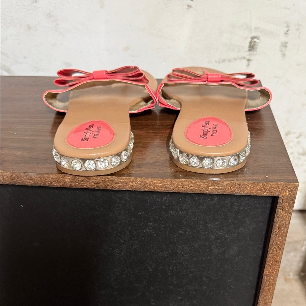 Simply Vera Vera Wang Pink Bow Sandals - Picture 3 of 4
